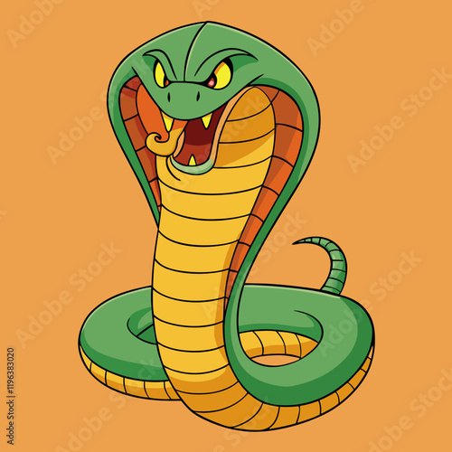 vector illustration of cartoon cobra