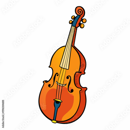 double bass isolated on white