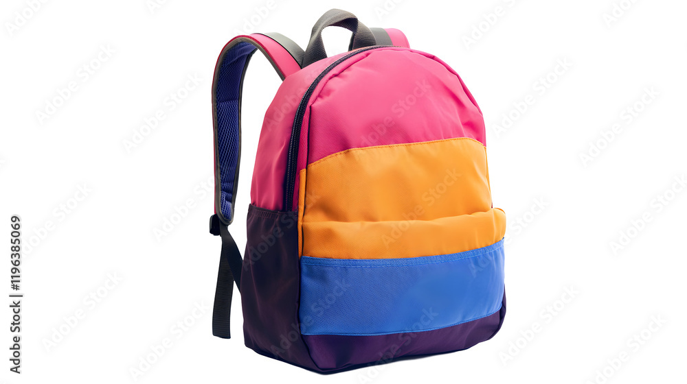 Fototapeta premium Colorful backpack display studio product photography bright environment close-up stylish design