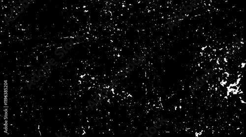 Snow, stars, twinkling lights, rain drops on black background. Abstract vector noise. Small particles of debris and dust. Distressed uneven grunge texture overlay.