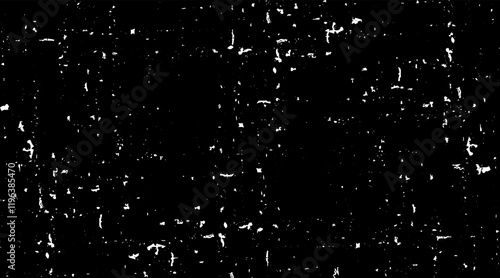 Snow, stars, twinkling lights, rain drops on black background. Abstract vector noise. Small particles of debris and dust. Distressed uneven grunge texture overlay.