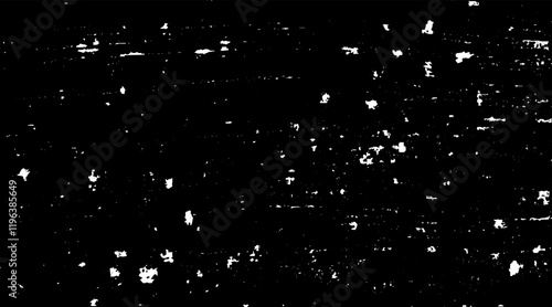Snow, stars, twinkling lights, rain drops on black background. Abstract vector noise. Small particles of debris and dust. Distressed uneven grunge texture overlay.