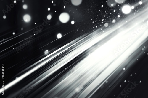 abstract white and gray bokeh lights background with motion blur, Generative AI