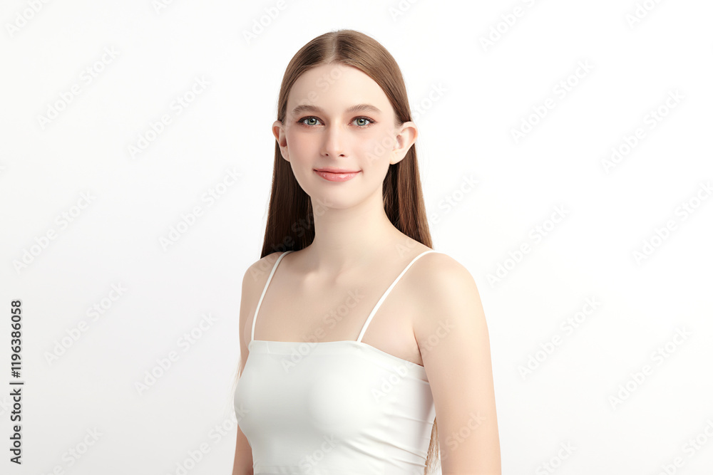 Beautiful young woman with clean fresh skin on white background, Face care, Facial treatment, Cosmetology, beauty and spa, women portrait. Beautiful young woman with clean fresh skin on white background, Face care, Facial treatment, Cosmetology, beauty and spa, women portrait.
