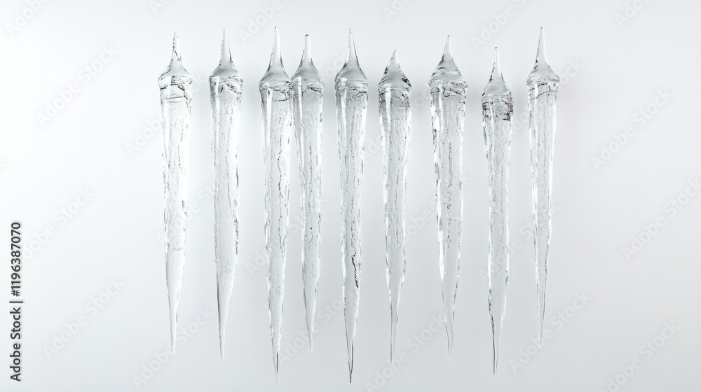 crystal-clear surfaces reflecting light, on a clean white background crystal-clear surfaces reflecting light, on a clean white background
