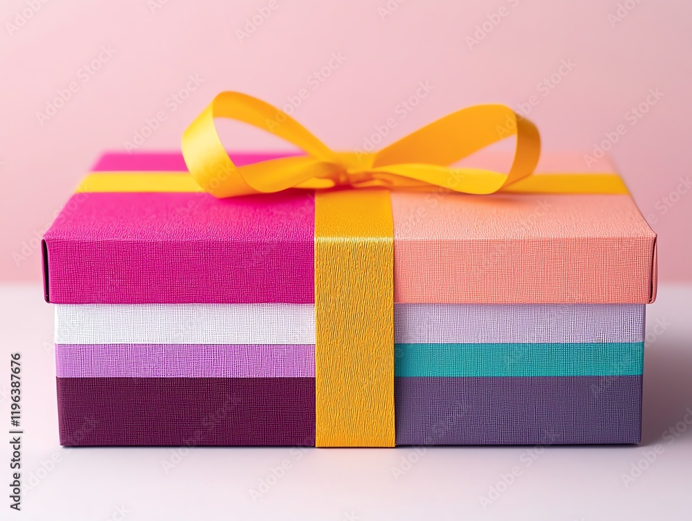 Obraz premium Biodegradable luxury gift box, vibrant tones, modern eco-branding