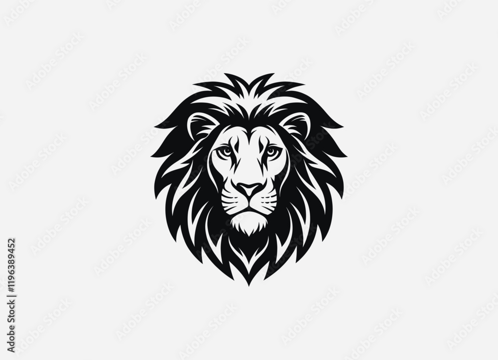 Download a high-quality lion front face vector in clean black color. This minimalist design features sharp lines and striking details, perfect for graphic projects, logos, and more. Download a high-quality lion front face vector in clean black color. This minimalist design features sharp lines and striking details, perfect for graphic projects, logos, and more.
