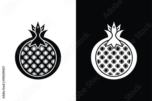 Pomegranate Icon Pack. Clean, Bold, and Editable Designs black white background