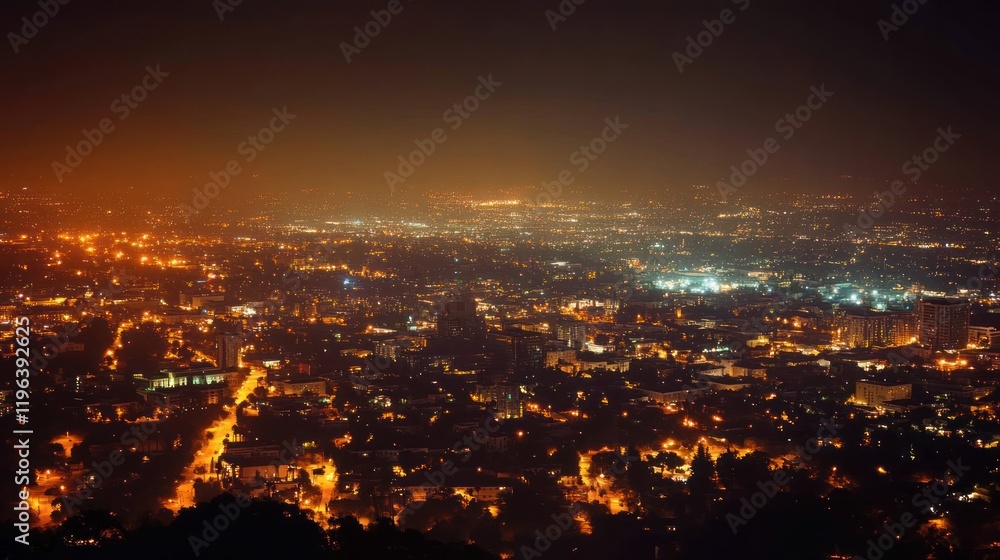 Fototapeta premium Night Cityscape: A Breathtaking View of Los Angeles at Night