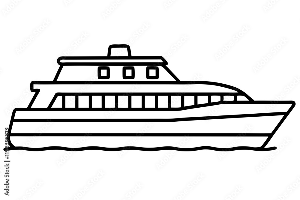 Ferry Silhouette Vector Ferry Silhouette Vector