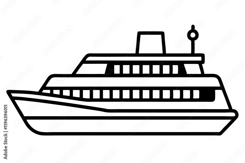 Fototapeta premium Ferry Silhouette Vector