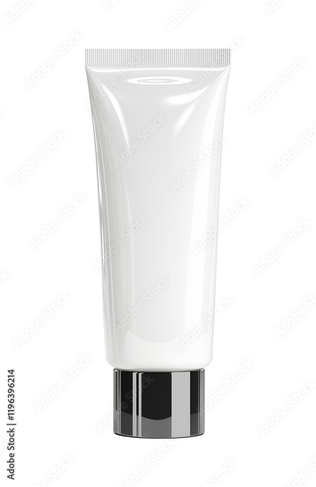 sleek, transparent plastic tube designed for sunscreen, isolated on transparency background, showcasing its modern and minimalist style sleek, transparent plastic tube designed for sunscreen, isolated on transparency background, showcasing its modern and minimalist style