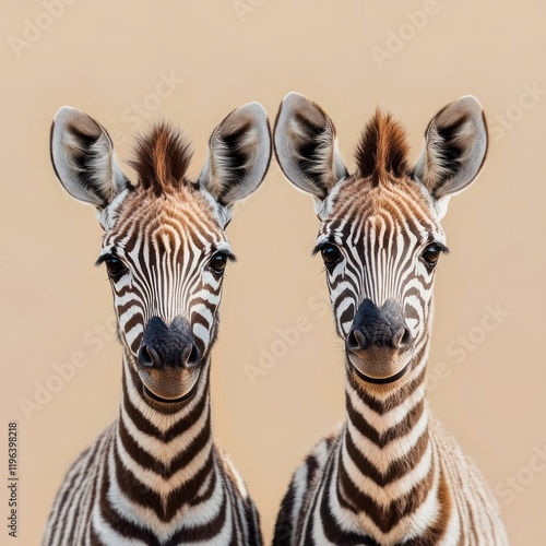 Two Adorable Zebras: A Portrait of Wildlife photo