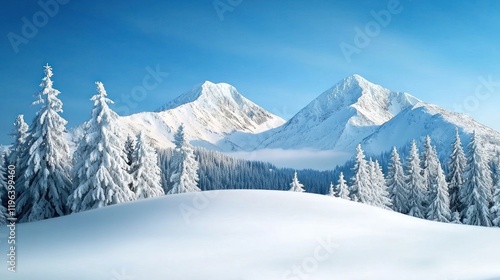 Wallpaper Mural Snowy Mountain Peak Landscape Torontodigital.ca