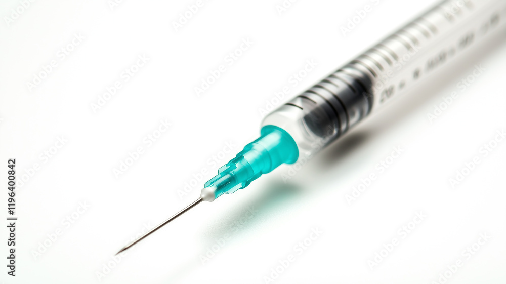 close up of syringe with needle, ready for vaccination, on white background. image highlights medical equipment used for injections, emphasizing its precision and importance close up of syringe with needle, ready for vaccination, on white background. image highlights medical equipment used for injections, emphasizing its precision and importance