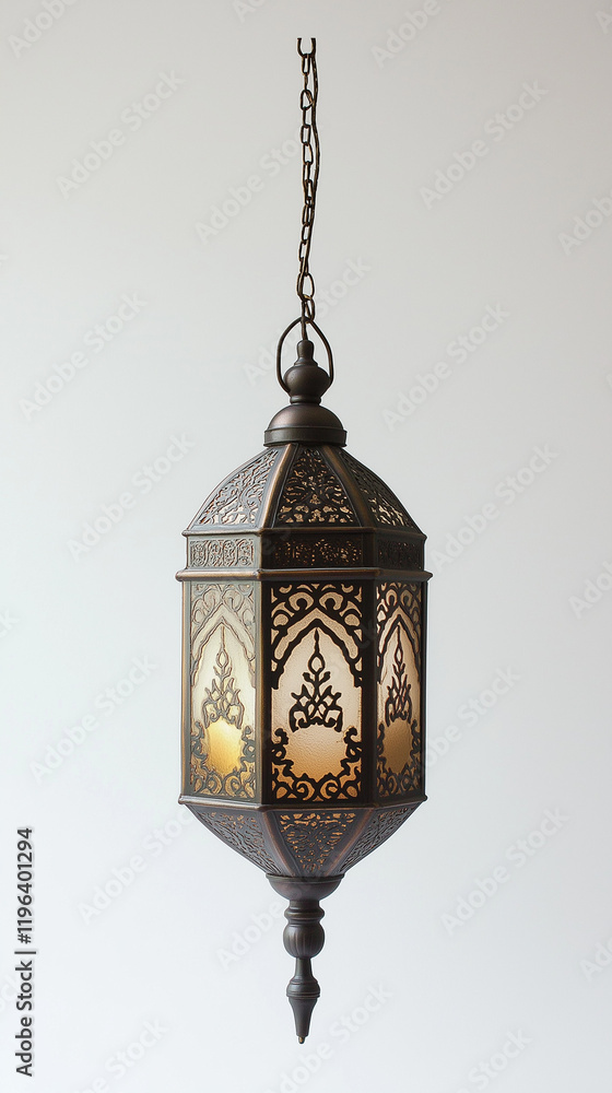 a classic lamp with Islamic characteristics on a white background a classic lamp with Islamic characteristics on a white background