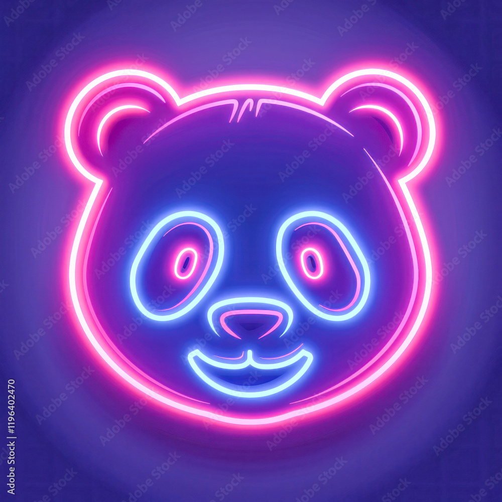 Vibrant Gradient Panda Logo With a Modern Neon Glow on a Dark Background Vibrant Gradient Panda Logo With a Modern Neon Glow on a Dark Background