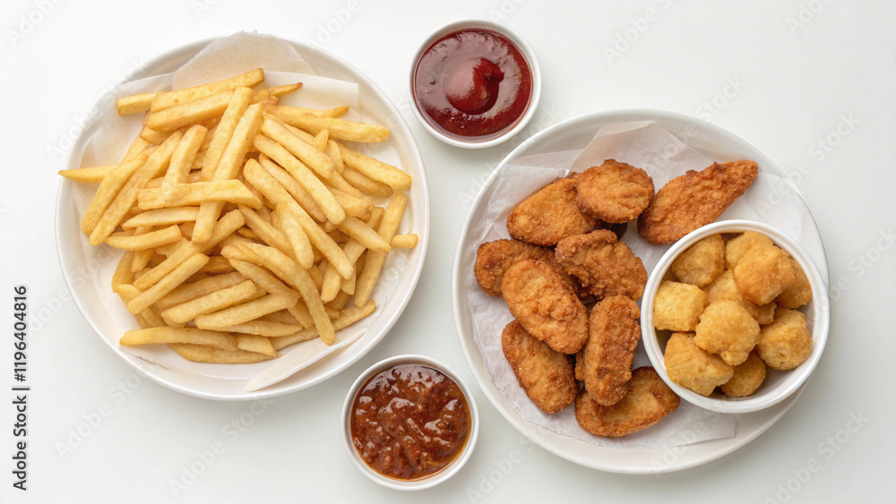 bowl of nuggets and fries bowl of nuggets and fries