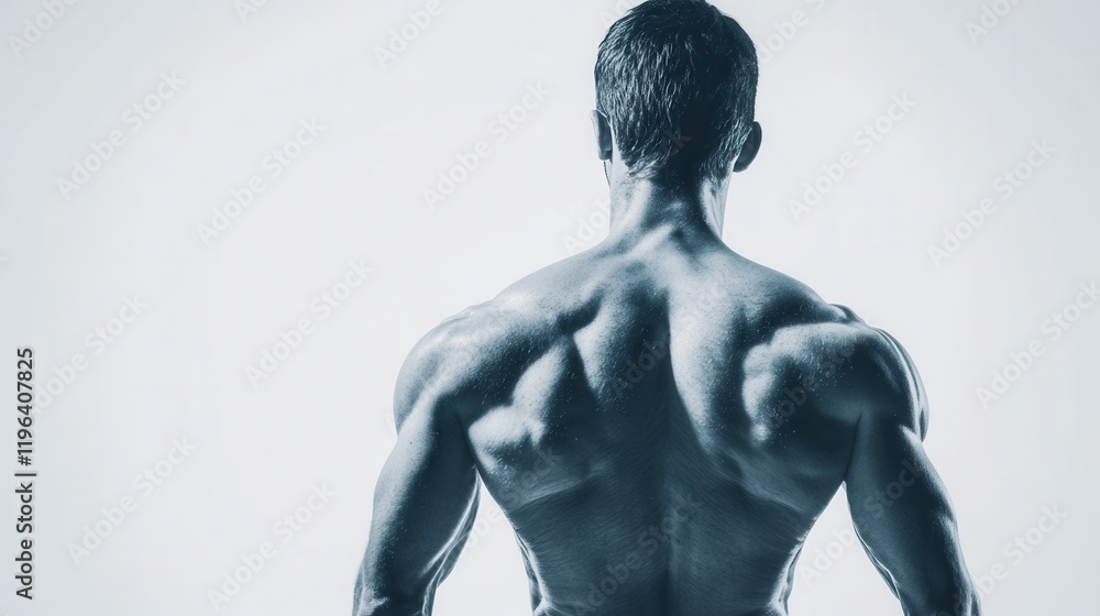 Fototapeta premium Lower Back Pain from Disc Herniation, a man visibly suffering, white background emphasizing his discomfort and the impact of the condition
