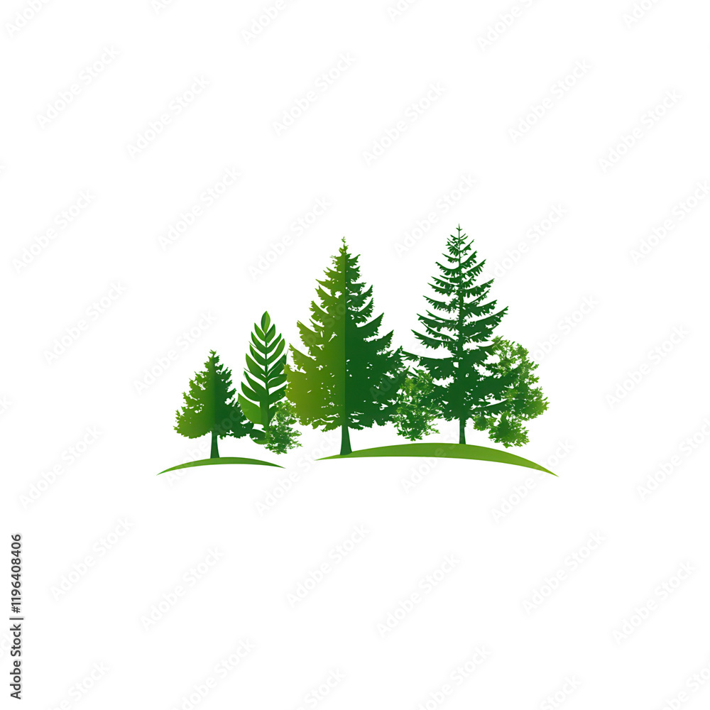 Green pine trees a transparent background nature scene graphic design outdoor environment artistic viewpoint Green pine trees a transparent background nature scene graphic design outdoor environment artistic viewpoint