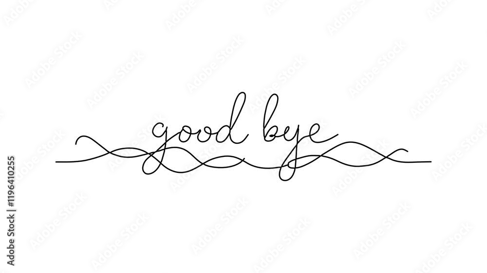 GOOD BYE Continuous line draw Full length single line animation GOOD BYE Continuous line draw Full length single line animation