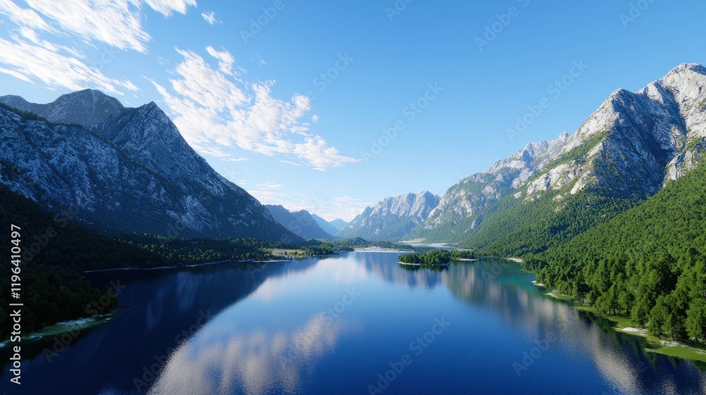 Serene Mountain Lake Landscape Serene Mountain Lake Landscape