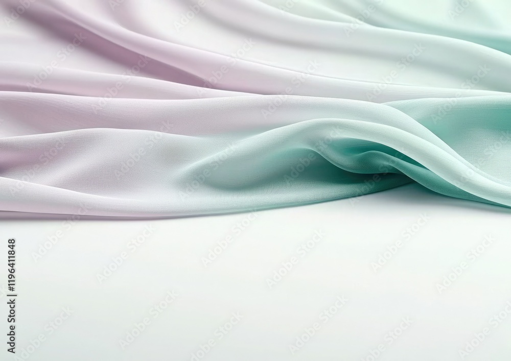 Obraz premium A soft, flowing fabric in pastel colors, gently draped to create a serene and elegant look, perfect for backgrounds or fashion displays.