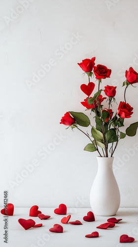 rose flower in white pot