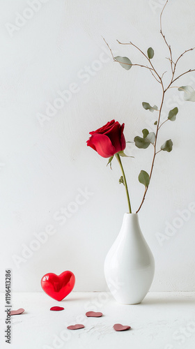 rose flower in white pot