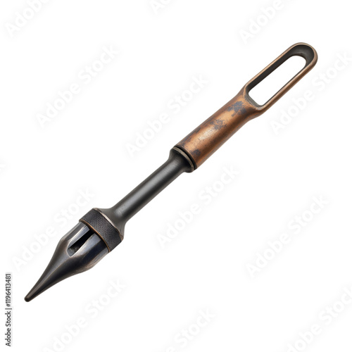 A sturdy, professional plumbing pipe reamer with an ergonomic handle, isolated on white background.