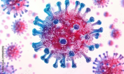 Schematic diagram of cold virus atoms photo