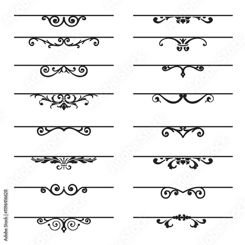 Set of decorative florish elements.