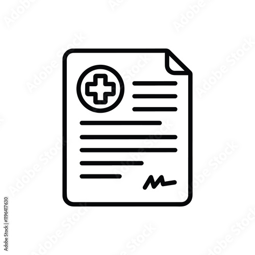 Medical Document Icon - Healthcare and Records Symbol