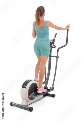 Sporty young woman training...