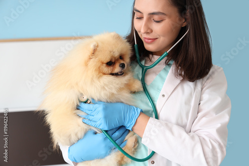 Female veterinarian with cu...