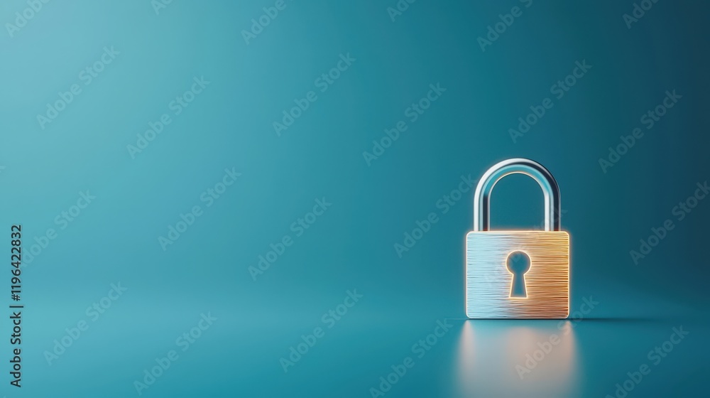 Secure Lock on Minimalist Background Design Secure Lock on Minimalist Background Design