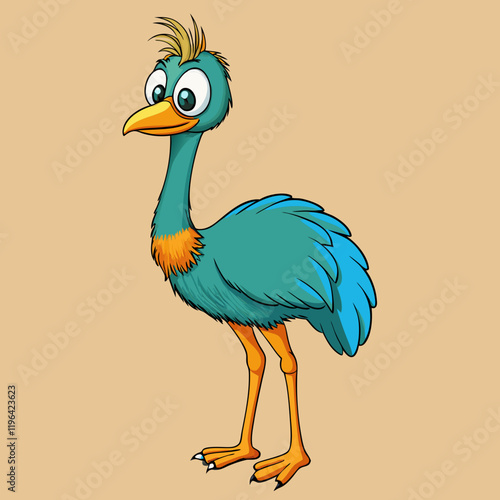 illustration of a cartoon emu
