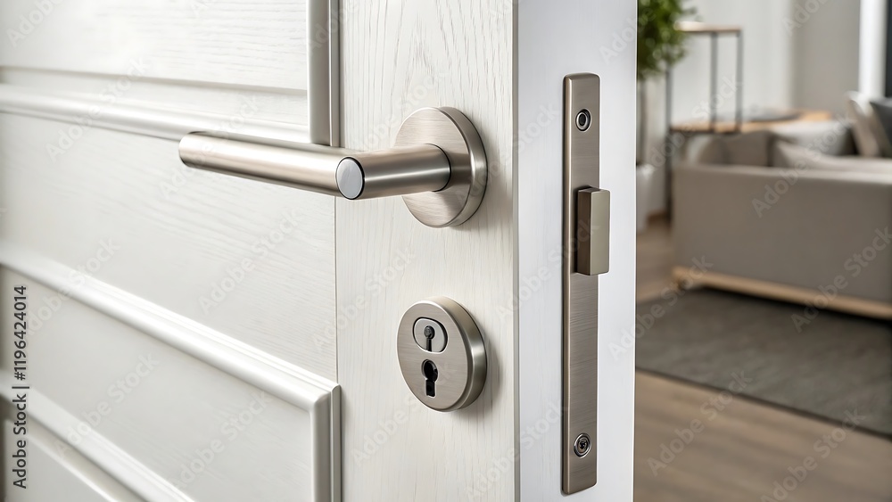 Close-up of door knocker, Metallic door handle hand symbolizing opportunity access and welcoming invitation in architectura Close-up of door knocker, Metallic door handle hand symbolizing opportunity access and welcoming invitation in architectura
