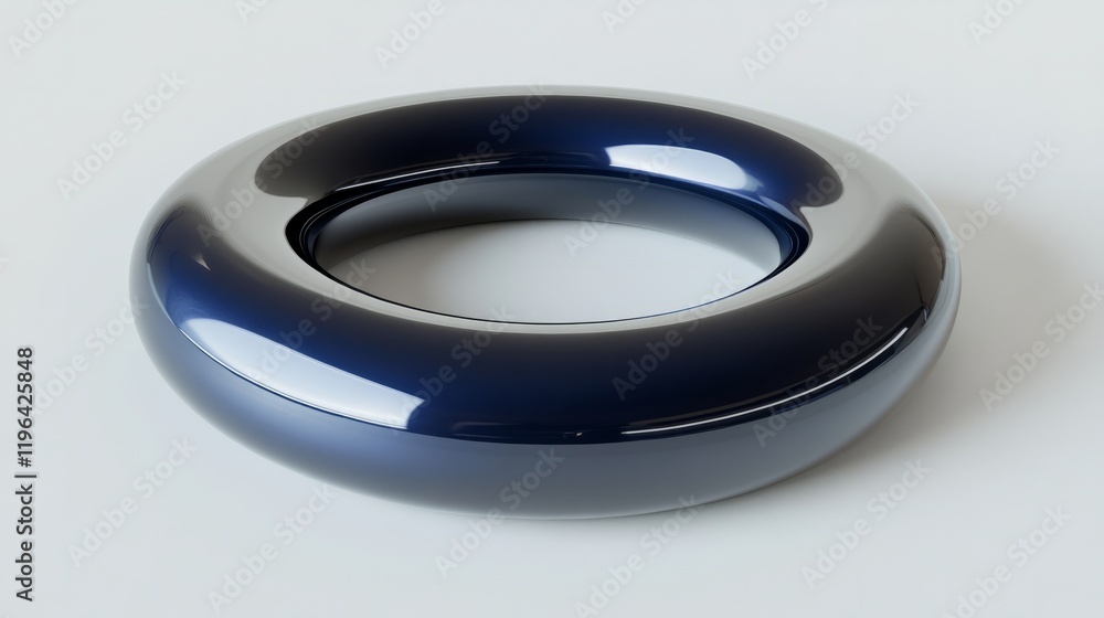 3D render of a floating circle with shiny metallic details, placed on a solid white background 3D render of a floating circle with shiny metallic details, placed on a solid white background