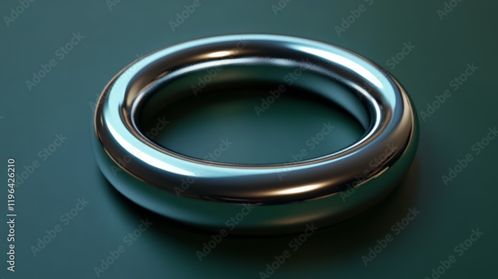 3D render of a floating circle with shiny metallic details, placed on a solid white background 3D render of a floating circle with shiny metallic details, placed on a solid white background