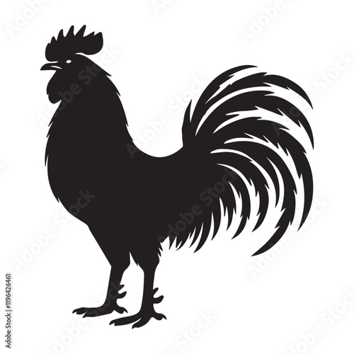 Chicken Silhouette vector, Hen silhouette illustration, black Chicken Clipart Design 