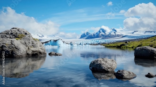 Wallpaper Mural Glacial Lake and Mountain Landscape Torontodigital.ca