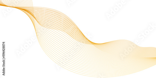 Abstract orange wavy line background, Abstract golden yellow wave background with smooth flowing, digital frequency track equalizer. Stylized line art background,
