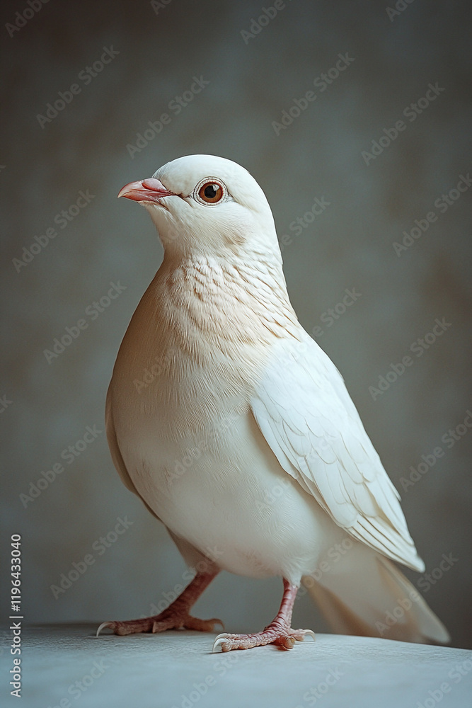 Obraz premium A beautiful white dove standing gracefully