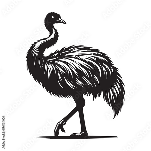 Greater Rhea Flightless Bird Vector Graphic for Wildlife Design
