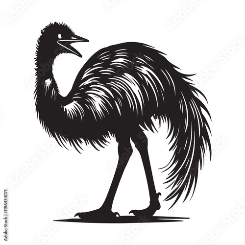 Greater Rhea Flightless Bird Vector Graphic for Wildlife Design
