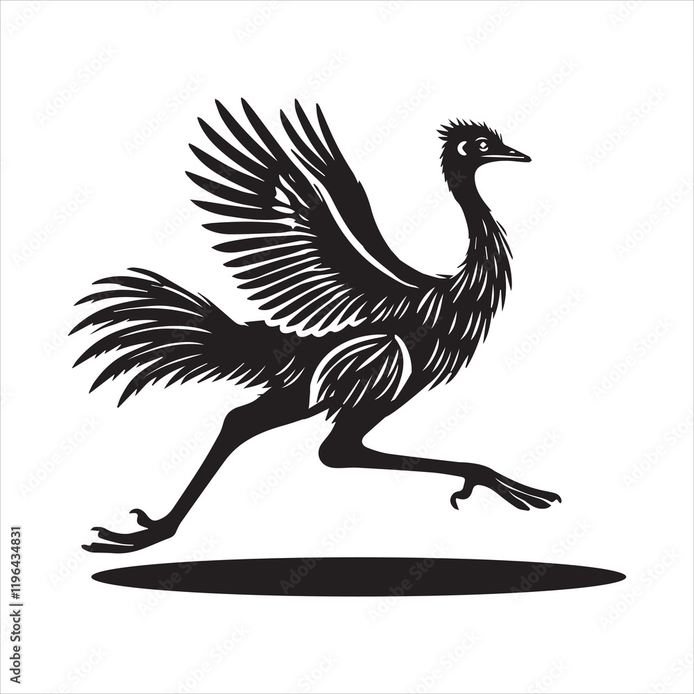 Fototapeta premium Stunning Greater Rhea Flightless Bird Vector Illustration 