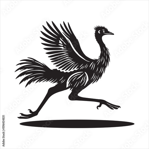 Stunning Greater Rhea Flightless Bird Vector Illustration
