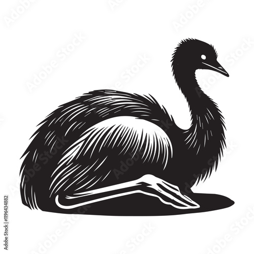 Stunning Greater Rhea Flightless Bird Vector Illustration
