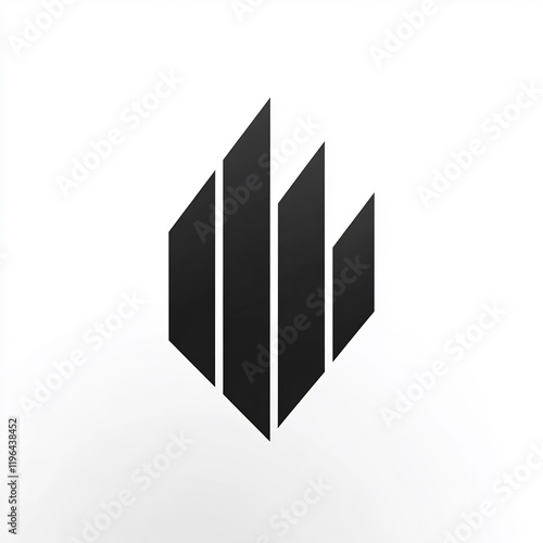 Free Download Abstract Hexagon Logo Design: Minimalist Black and White Graphic - GFXLoad